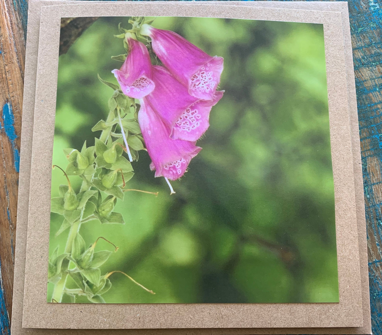 Flower card, recycled birthday card, handmade birthday card. Eco friendly card. Handmade card, sympathy card, foxglove card, condolence card