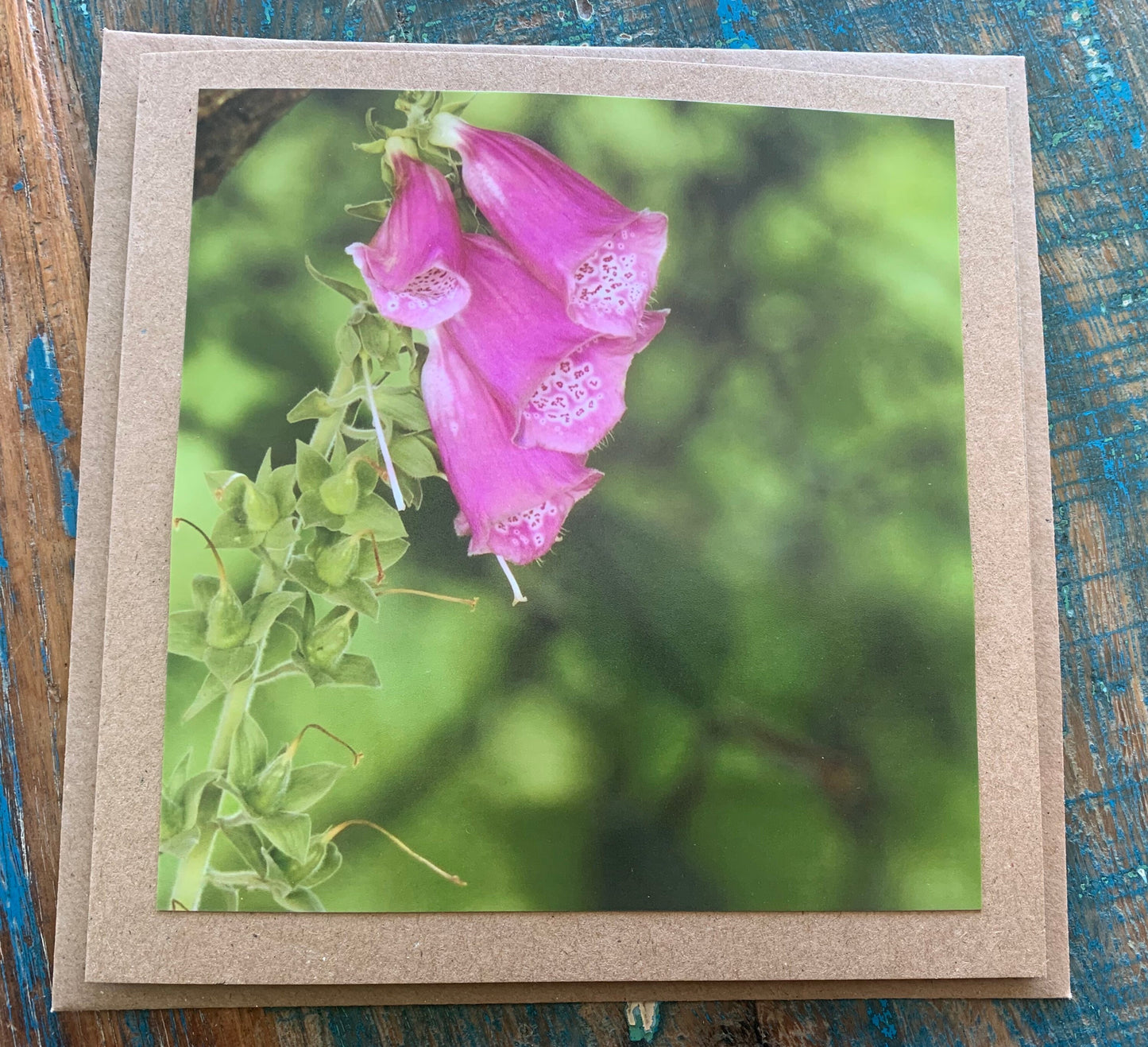 Flower card, recycled birthday card, handmade birthday card. Eco friendly card. Handmade card, sympathy card, foxglove card, condolence card