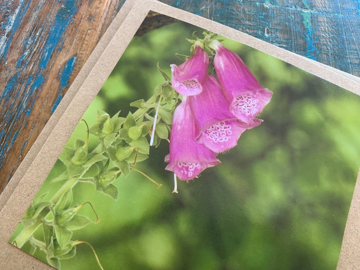 Flower card, recycled birthday card, handmade birthday card. Eco friendly card. Handmade card, sympathy card, foxglove card, condolence card