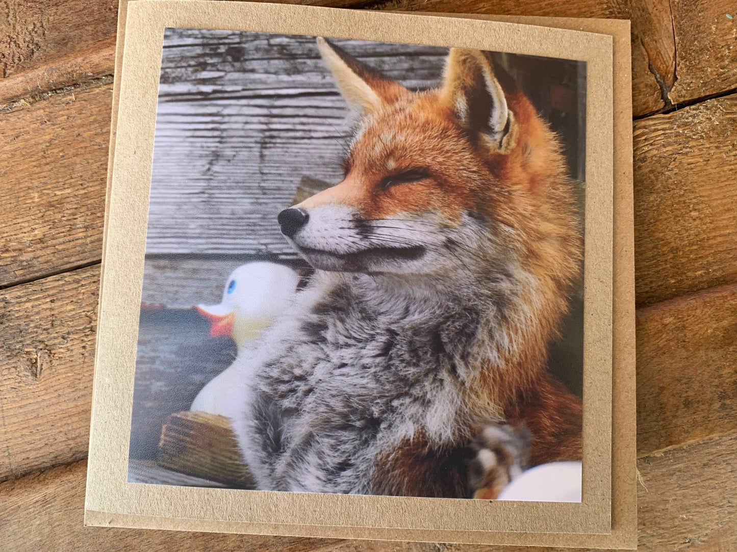 Fox card, recycled card, nature card, birthday card. Eco friendly gift card. Handmade card, gift for fox lower, homemade English animal card