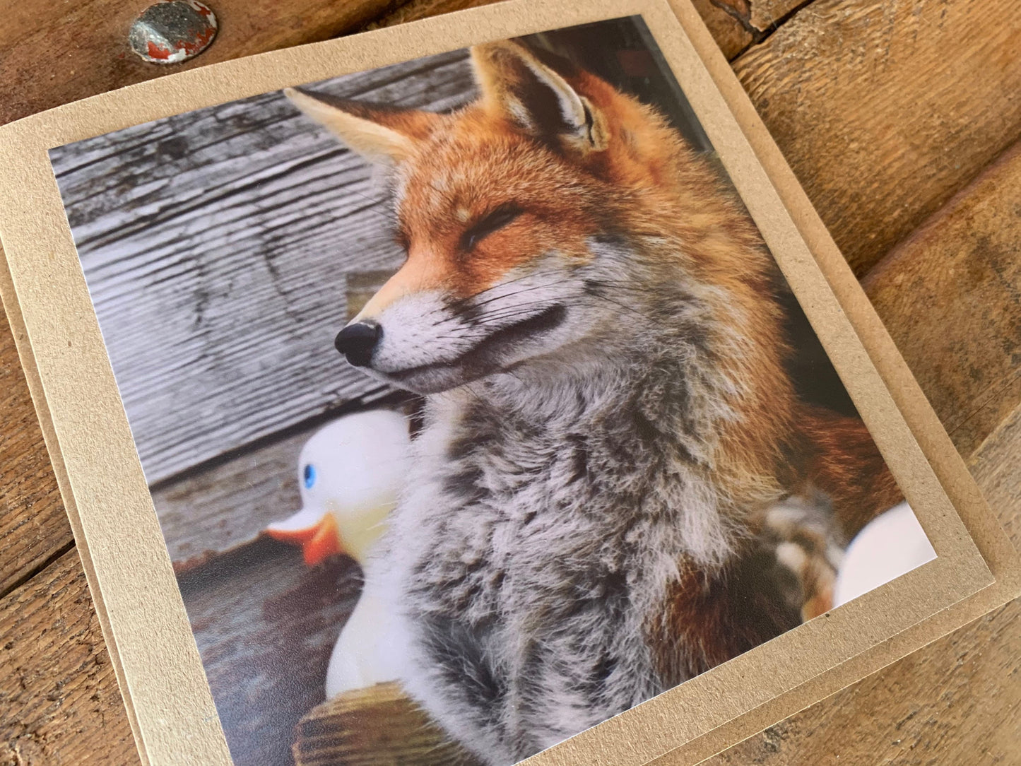 Fox card, recycled card, nature card, birthday card. Eco friendly gift card. Handmade card, gift for fox lower, homemade English animal card