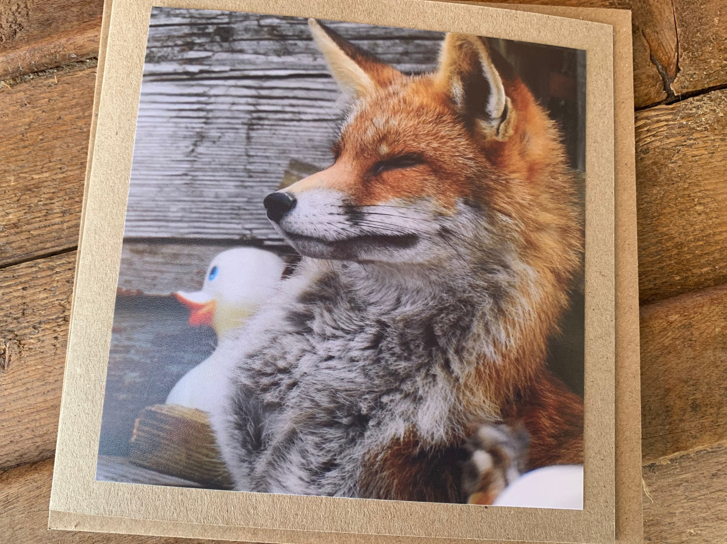 Fox card, recycled card, nature card, birthday card. Eco friendly gift card. Handmade card, gift for fox lower, homemade English animal card