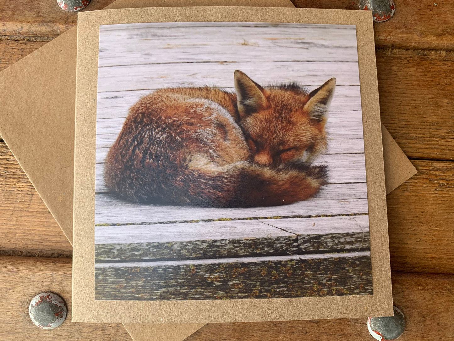 Fox card, recycled card, nature card, birthday card, recycled card. Eco friendly gift card. Handmade card. Blank message card. Eco gift.