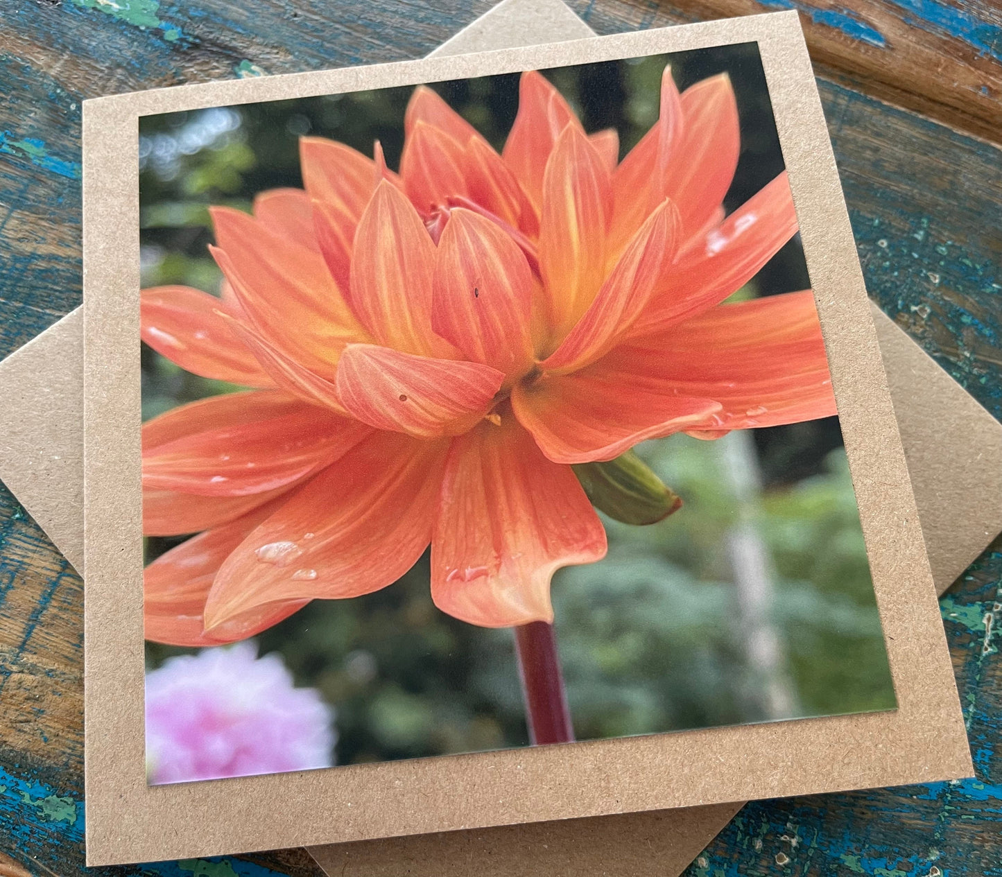 Flower card, recycled card, birthday card, Eco friendly card. Handmade card. Sympathy card, blank gift card, thank you card, gardeners card