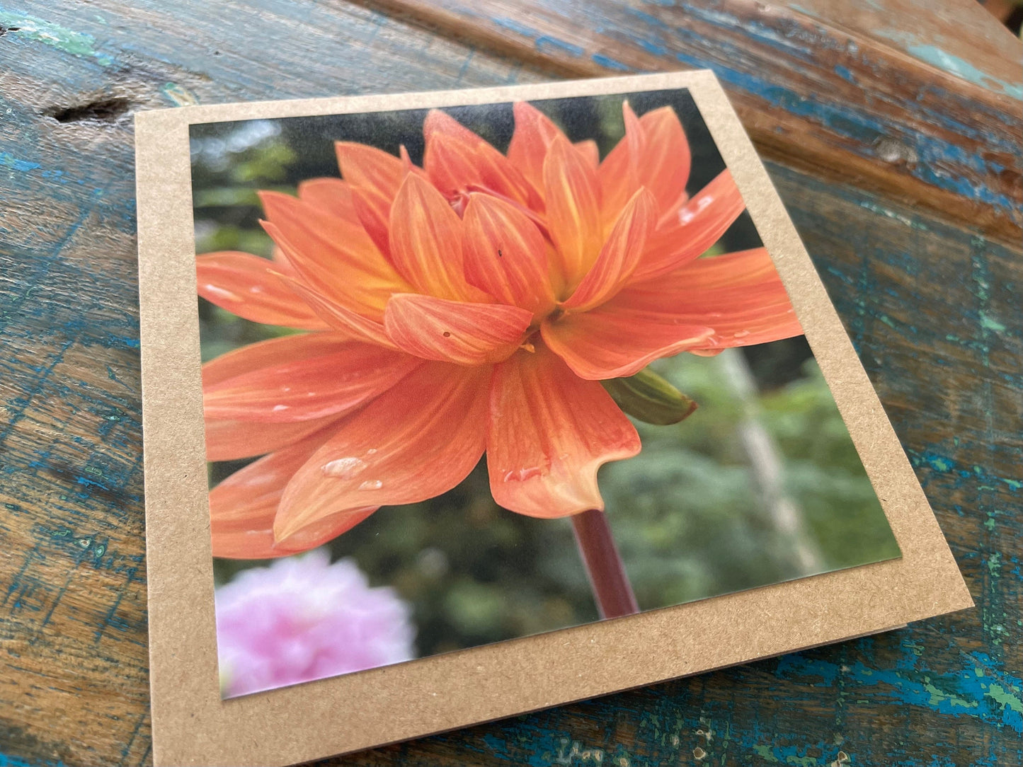 Flower card, recycled card, birthday card, Eco friendly card. Handmade card. Sympathy card, blank gift card, thank you card, gardeners card