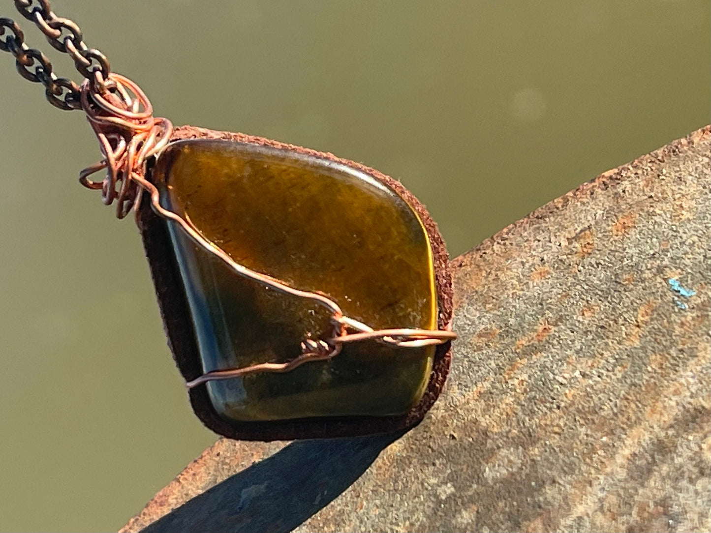 SALE Tigers eye necklace,  gift for her, unisex necklace, handmade necklace, ethical jewellery, handmade necklace, recycled, eco friendly