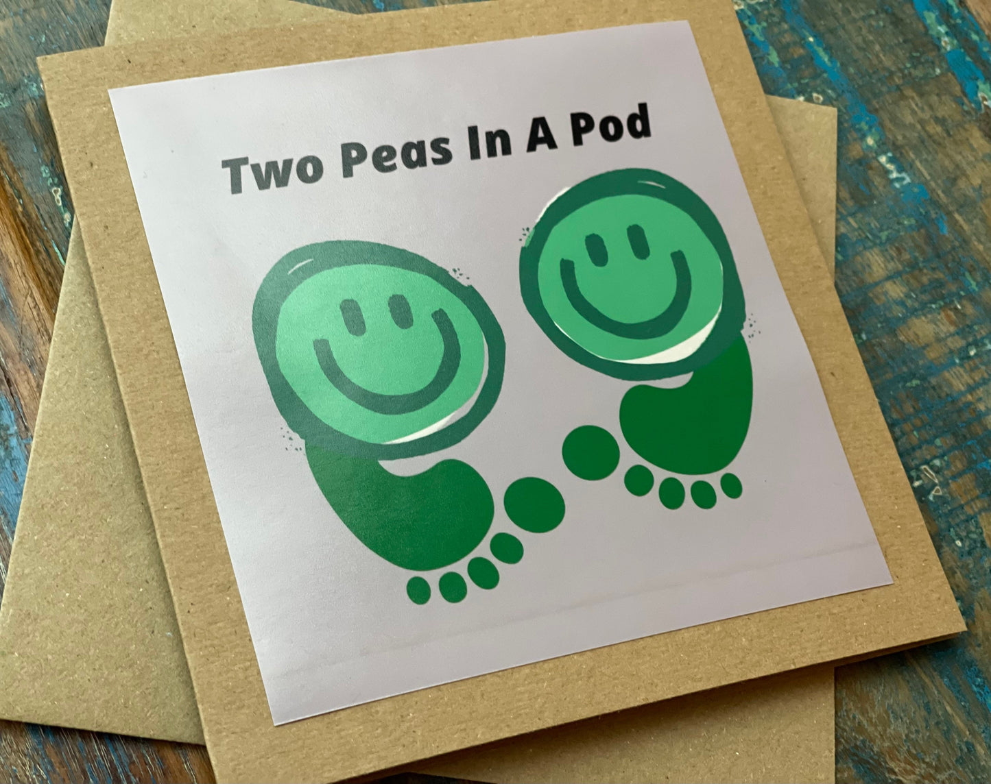 Two peas in a pod unusual card, romantic card, recycled card for him, engagement card, handmade card, birthday card, anniversary card