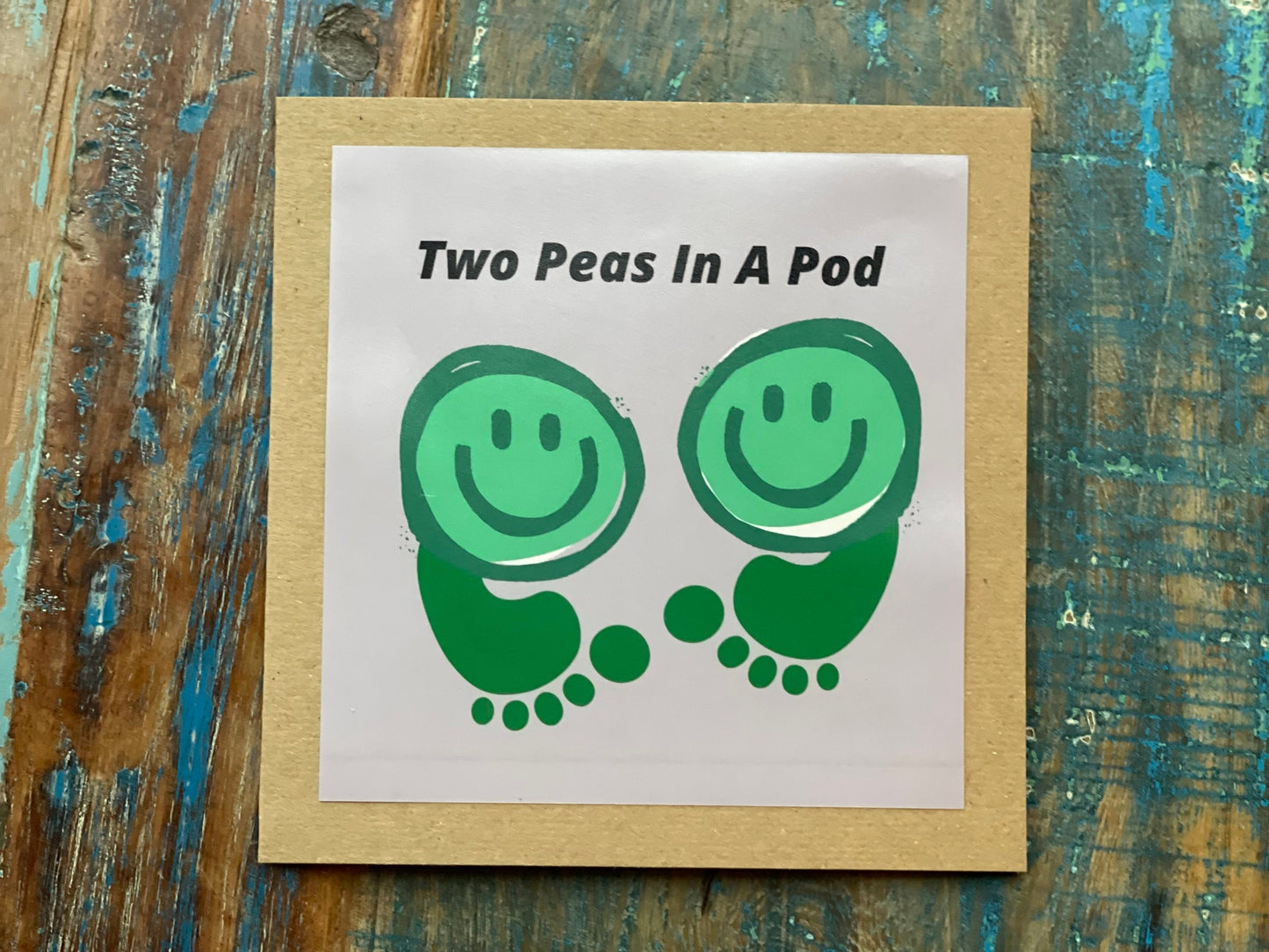 Two peas in a pod unusual card, romantic card, recycled card for him, engagement card, handmade card, birthday card, anniversary card