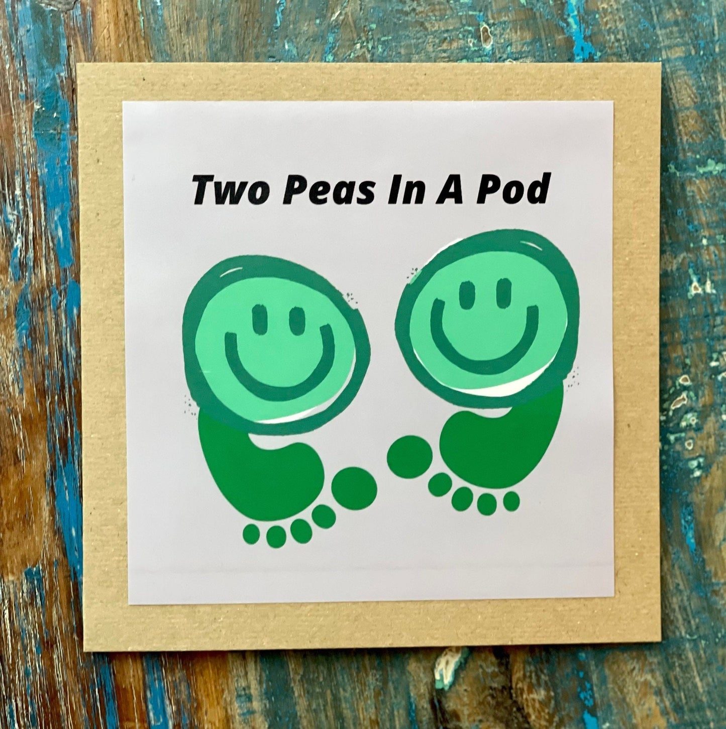 Two peas in a pod unusual card, romantic card, recycled card for him, engagement card, handmade card, birthday card, anniversary card