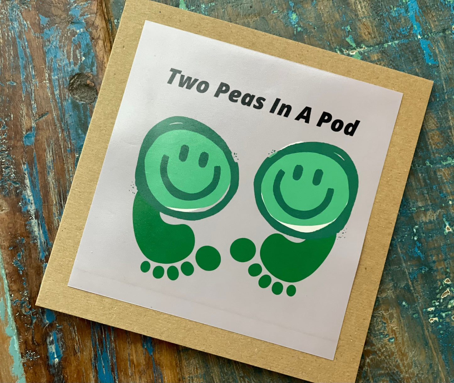 Two peas in a pod unusual card, romantic card, recycled card for him, engagement card, handmade card, birthday card, anniversary card