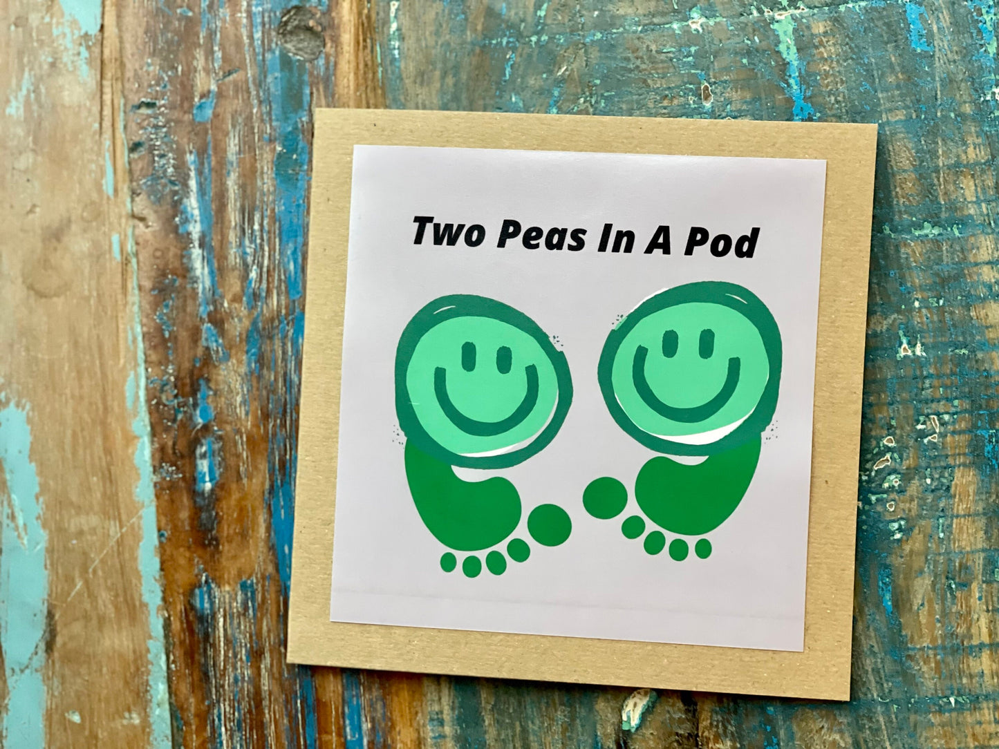 Two peas in a pod unusual card, romantic card, recycled card for him, engagement card, handmade card, birthday card, anniversary card