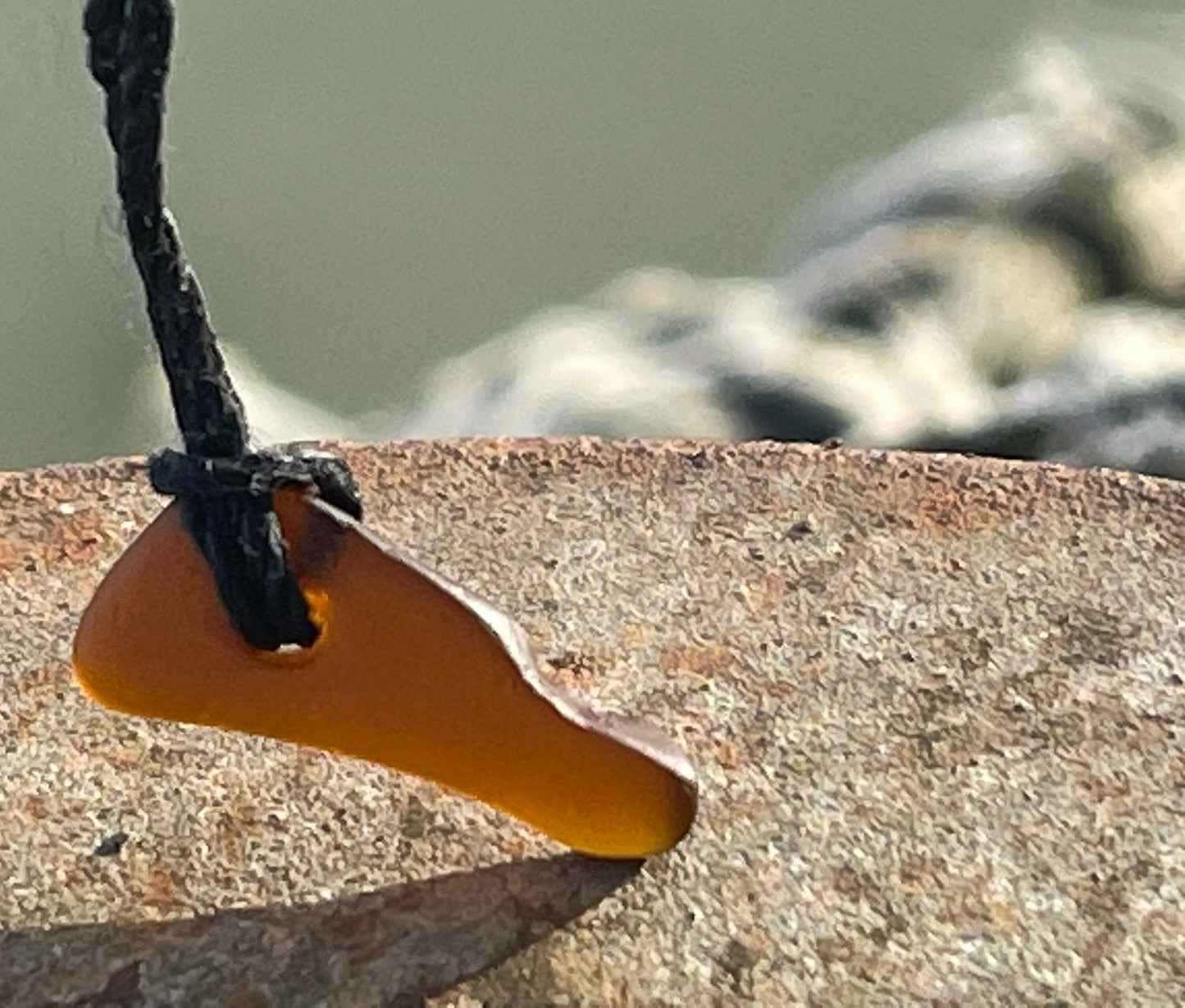 Sea glass necklace. Recycled necklace, unusual gift for him, hippy necklace. Sea glass pendant. Eco friendly necklace for man. Unique gift