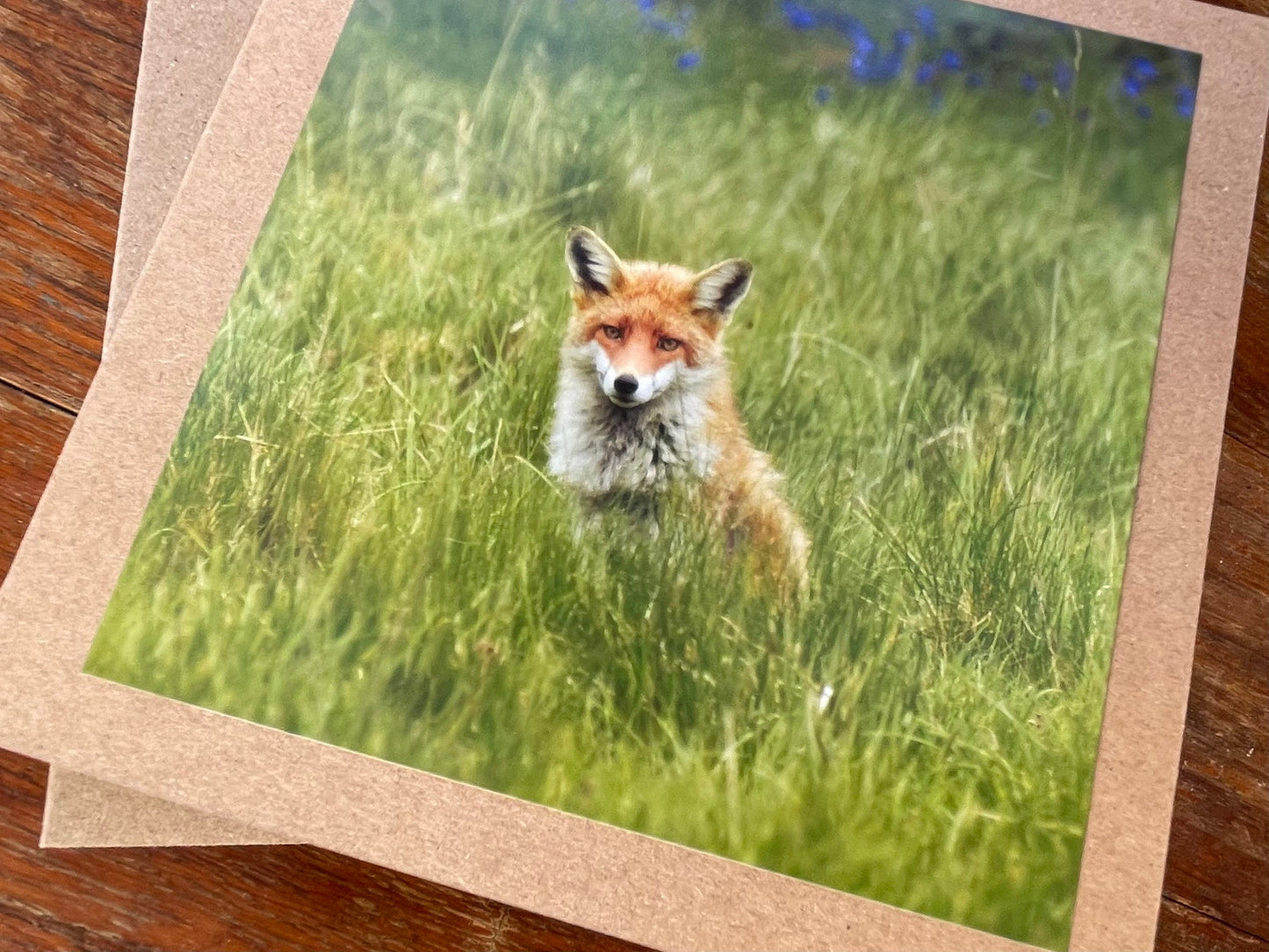 Fox card, recycled card, nature card, birthday card, recycled card. Eco friendly gift card. Handmade card. Blank message card. Eco gift.