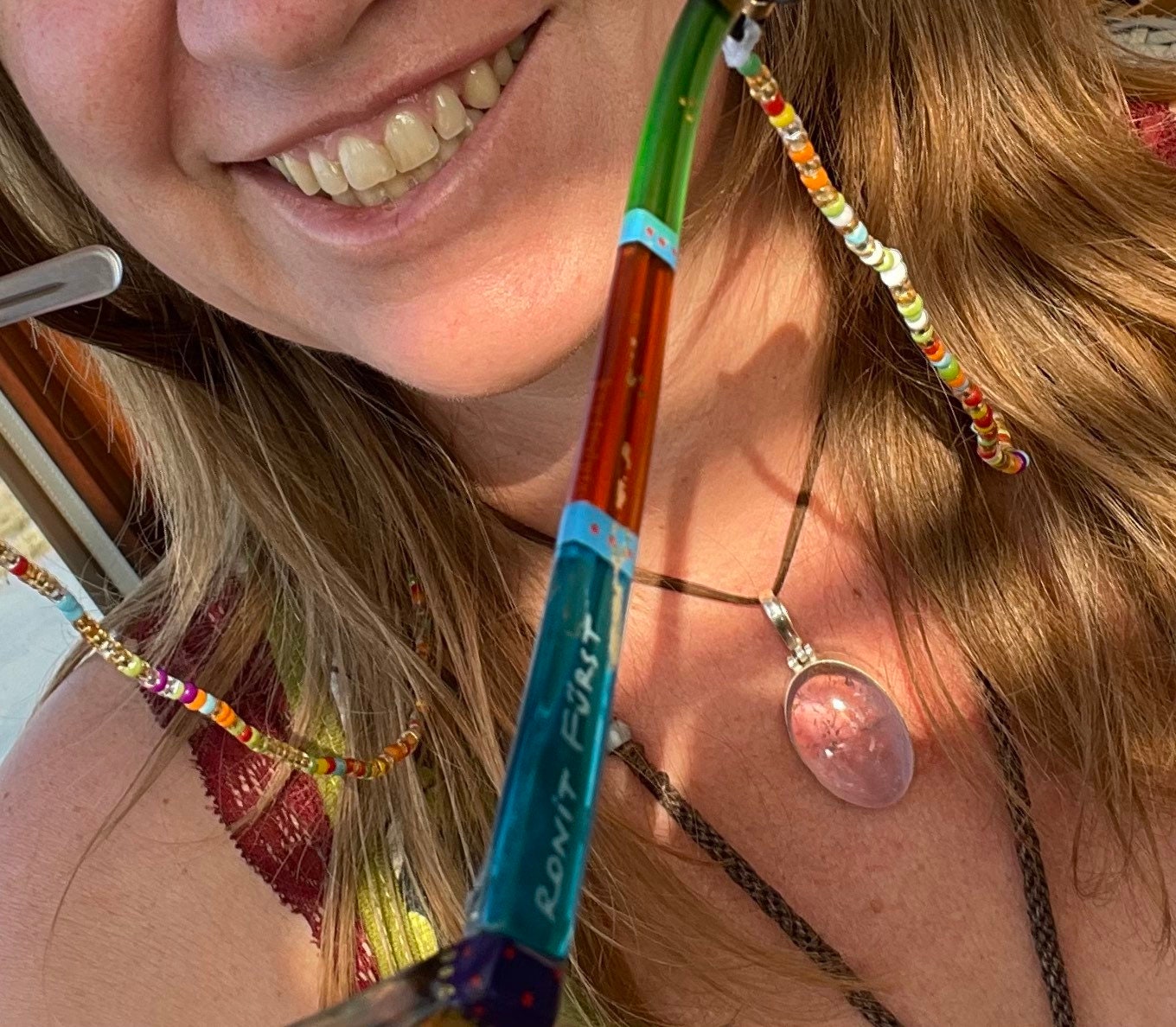 Recycled glasses chain, funky glasses holder, eco friendly glasses chain, ethical jewellery, rainbow glasses chain, boho recycled jewellery