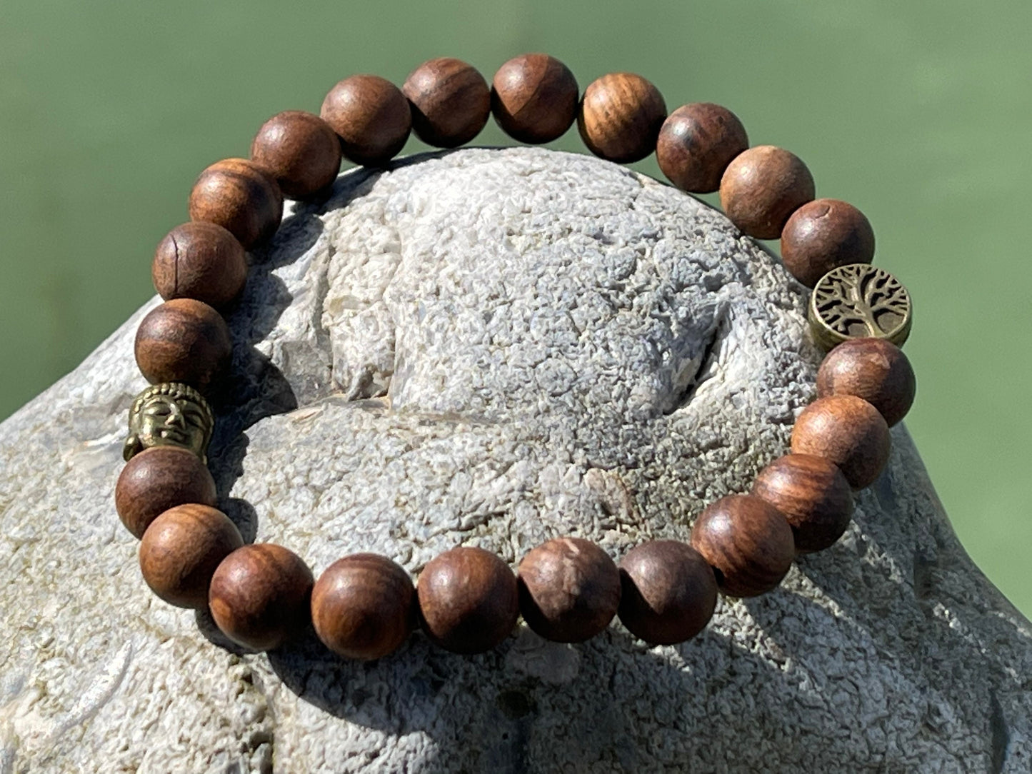 Handmade Sandalwood Buddha Bracelet - Tree of Life Bracelet. Gifts for Men, mans bracelet