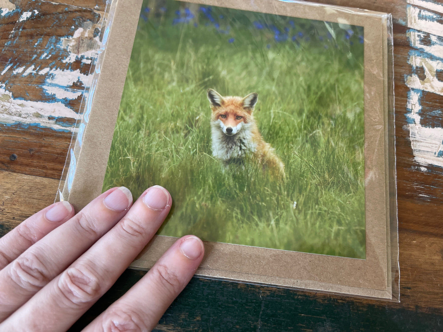 Fox card, recycled card, nature card, birthday card, recycled card. Eco friendly gift card. Handmade card. Blank message card. Eco gift.