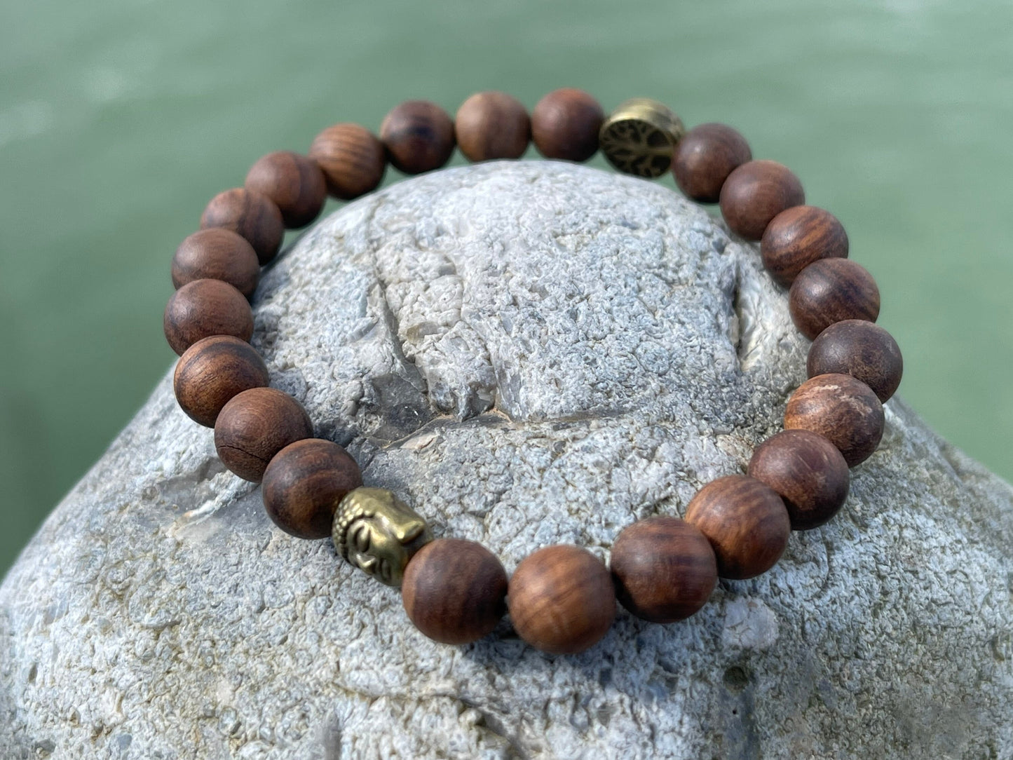 Handmade Sandalwood Buddha Bracelet - Tree of Life Bracelet. Gifts for Men, mans bracelet