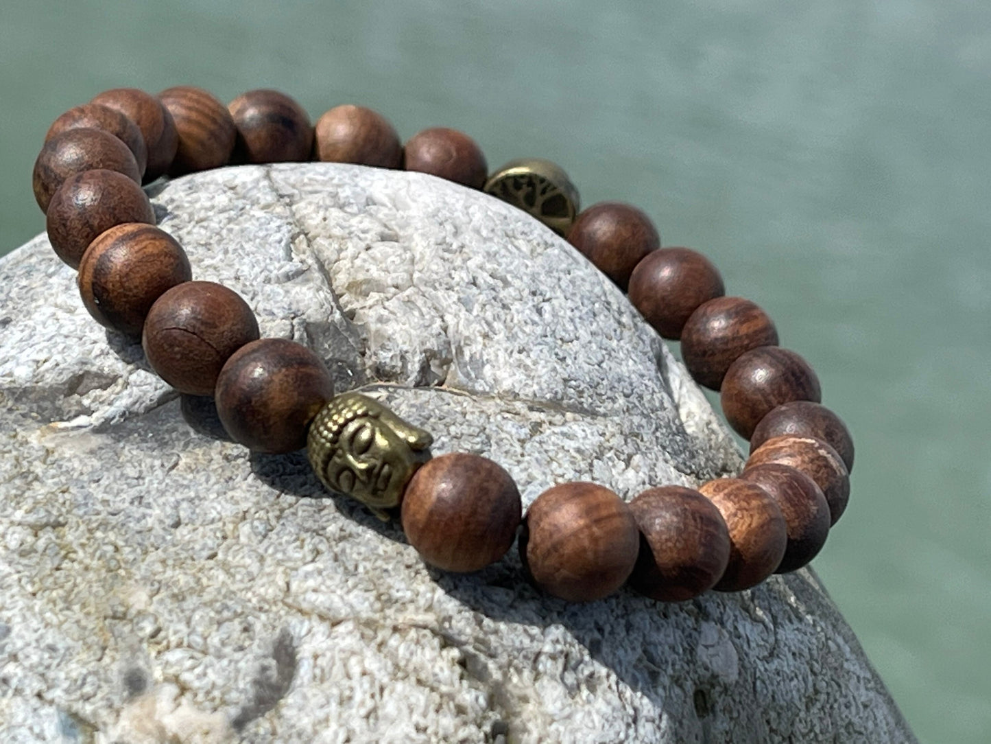 Handmade Sandalwood Buddha Bracelet - Tree of Life Bracelet. Gifts for Men, mans bracelet