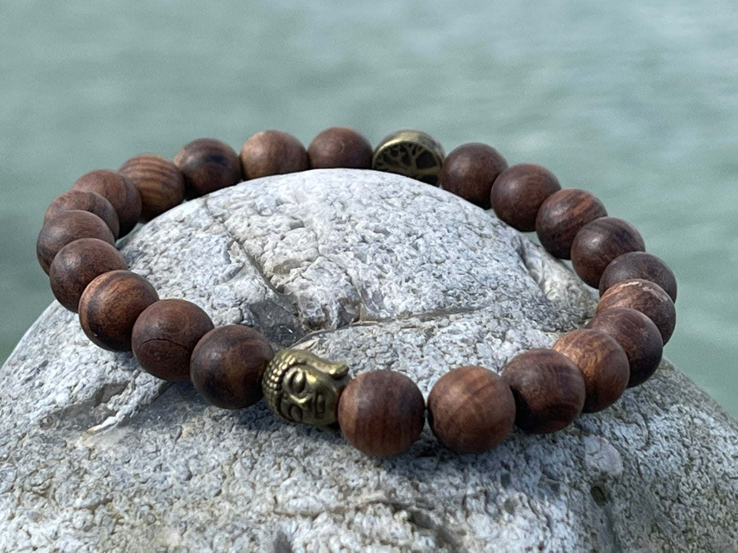 Handmade Sandalwood Buddha Bracelet - Tree of Life Bracelet. Gifts for Men, mans bracelet