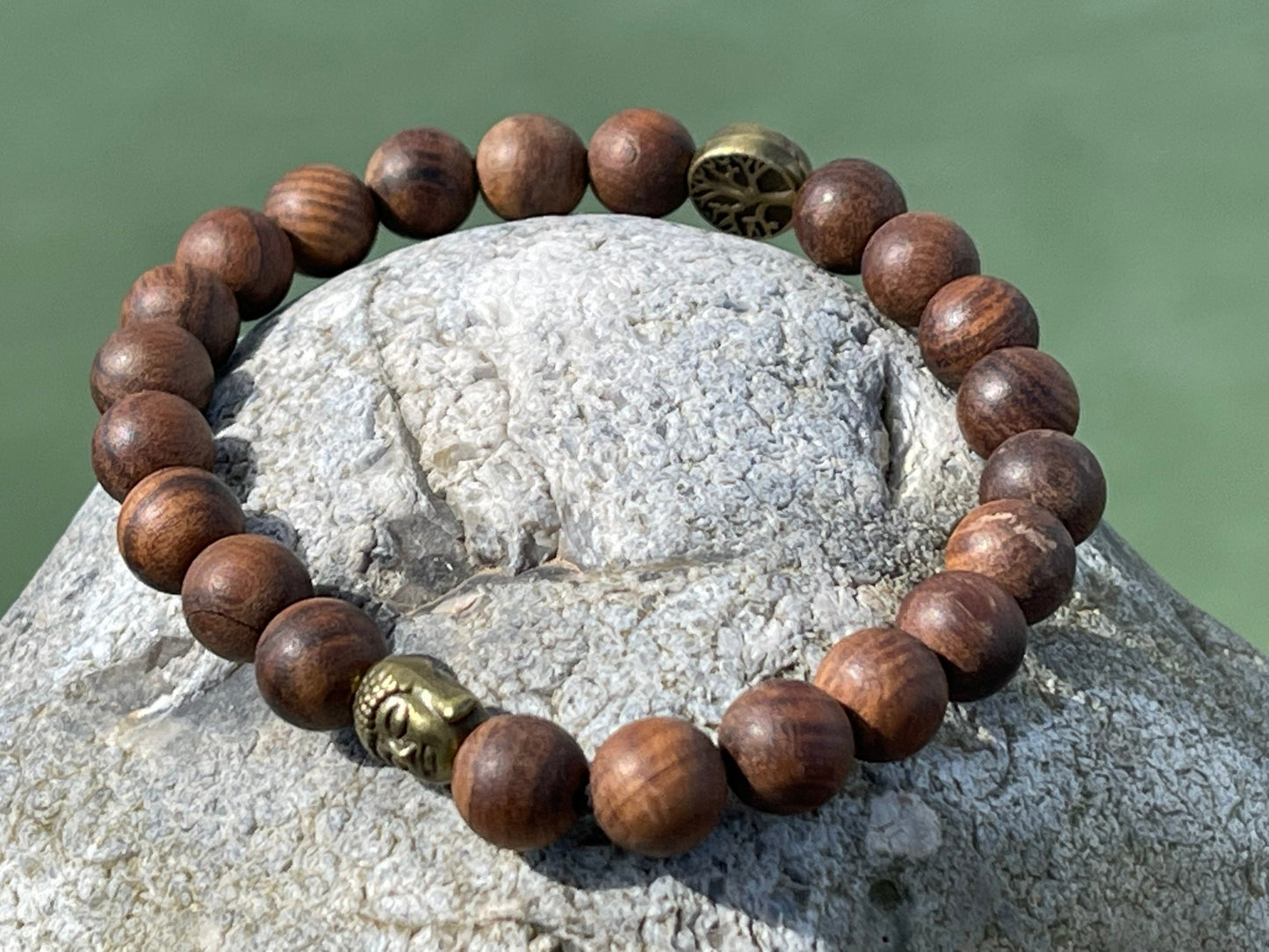 Handmade Sandalwood Buddha Bracelet - Tree of Life Bracelet. Gifts for Men, mans bracelet