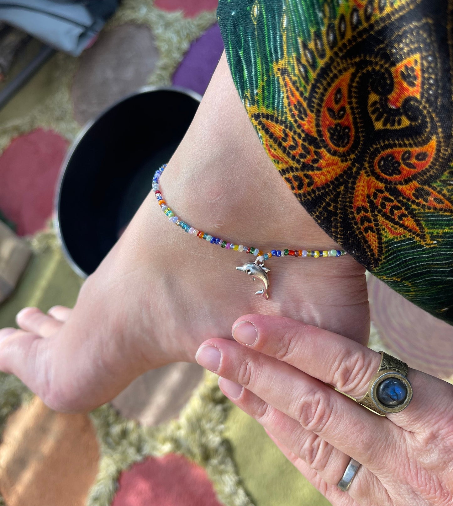 Eco-Friendly Dolphin Anklet | Unique Recycled Surf Jewellery Gift for Her