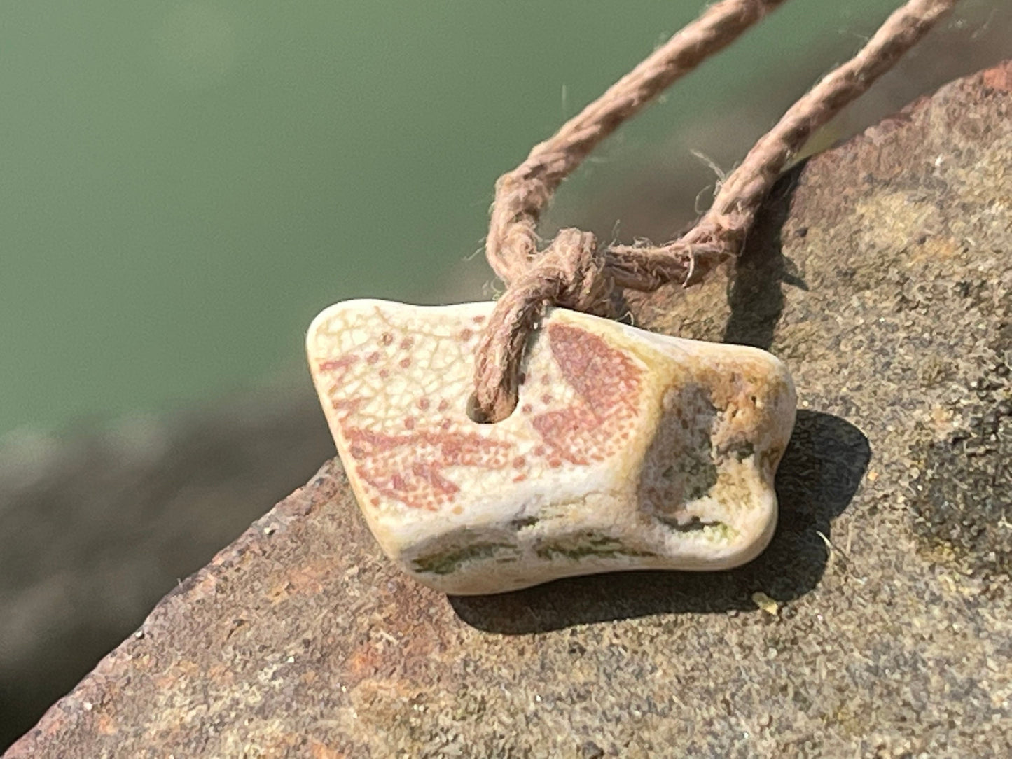 Ethically sourced pottery pendants. Recycled necklace, unique boho gift for her, ethical jewellery, recycled pendants eco friendly jewellery