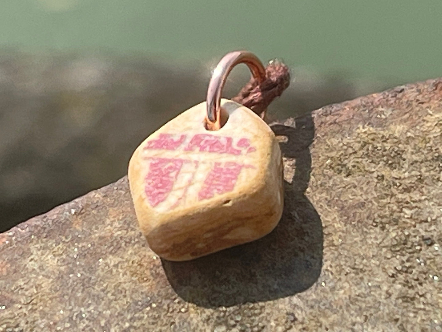 Rustic sea pottery necklace. Recycled necklace, unisex necklace. Surf necklace, hippy necklace, Gift for him, handmade gift for her, ethical