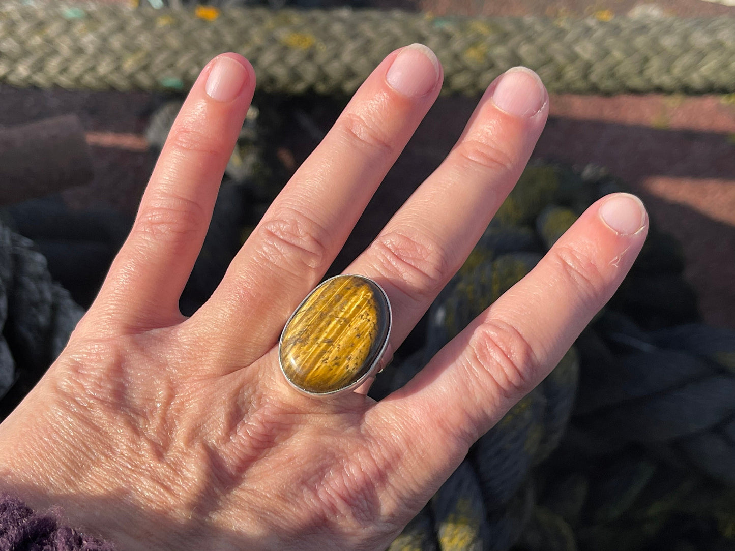 Tigers eye ring, unique gift for her, boho ring, boho jewellery, ethical jewellery, gift for him, hippy jewellery, tigers eye jewellery