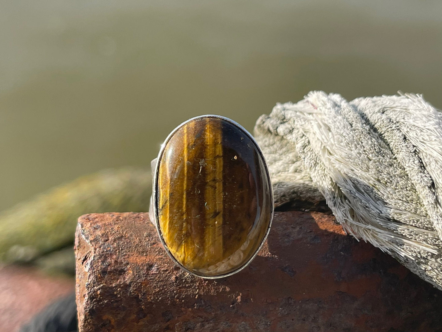 Tigers eye ring, unique gift for her, boho ring, boho jewellery, ethical jewellery, gift for him, hippy jewellery, tigers eye jewellery