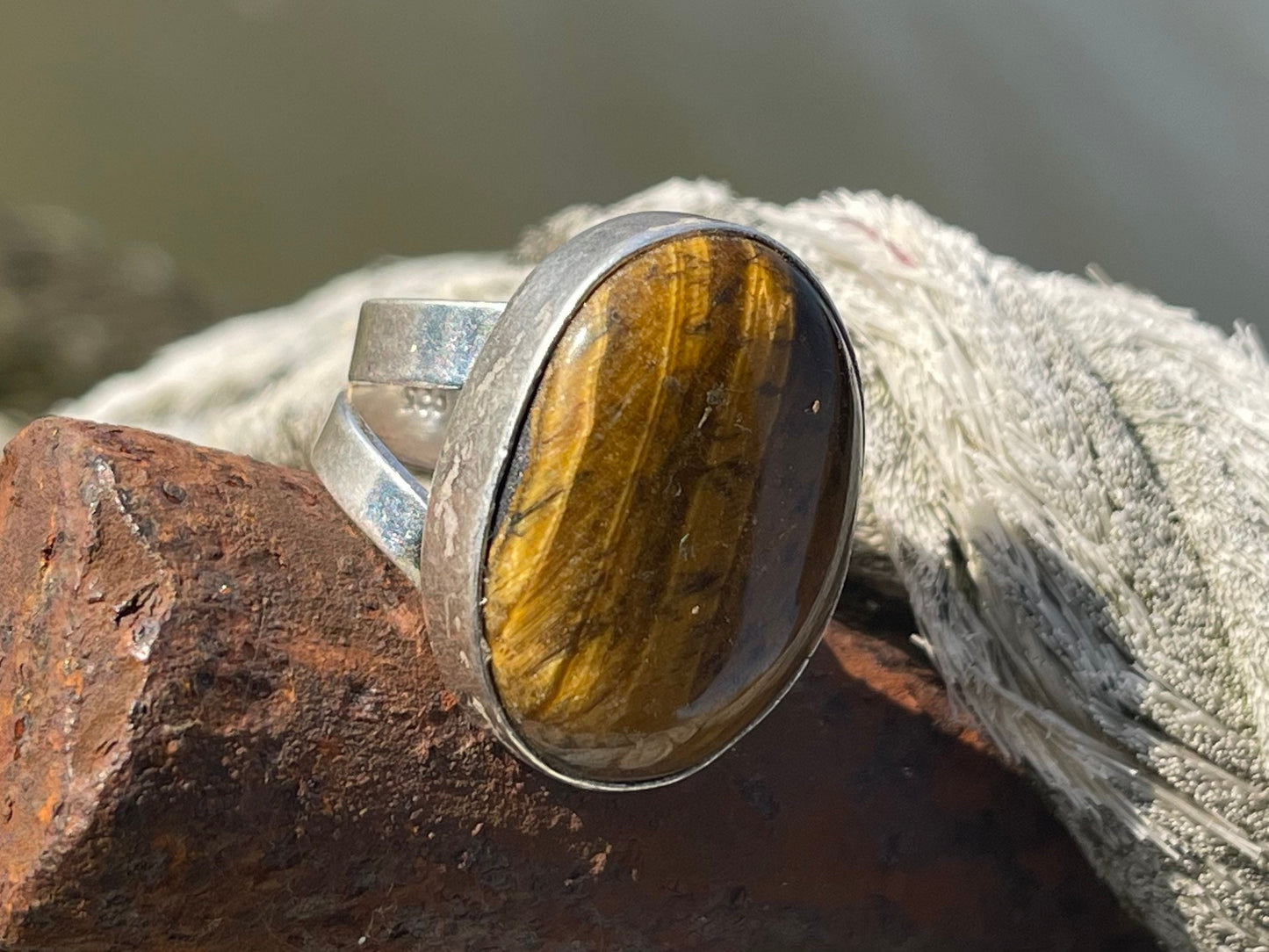 Tigers eye ring, unique gift for her, boho ring, boho jewellery, ethical jewellery, gift for him, hippy jewellery, tigers eye jewellery