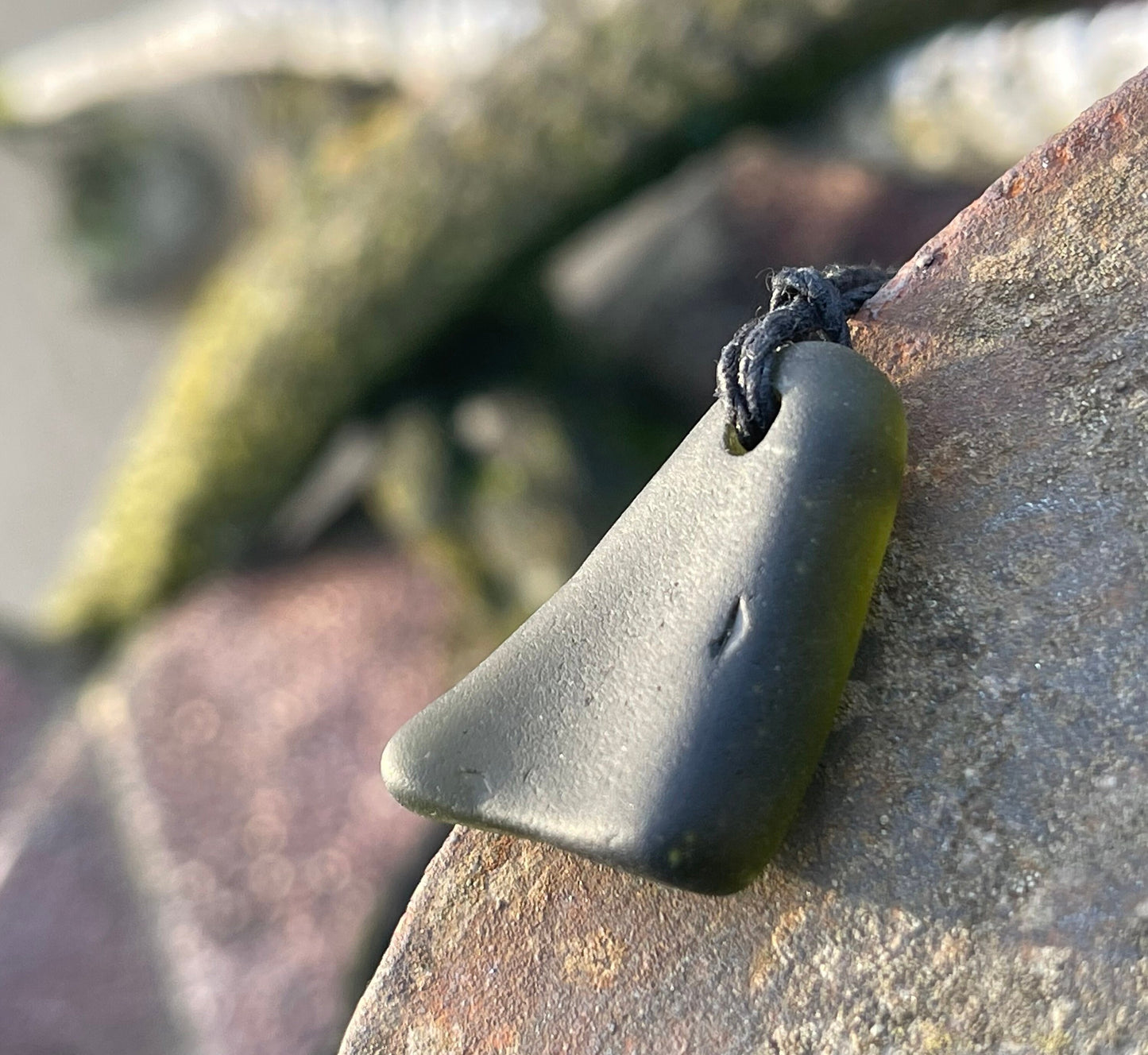 Eco friendly sea glass necklace. Ethical jewellery, boho necklace, unusual gift for him, gift for man, boho necklace, sea glass jewellery