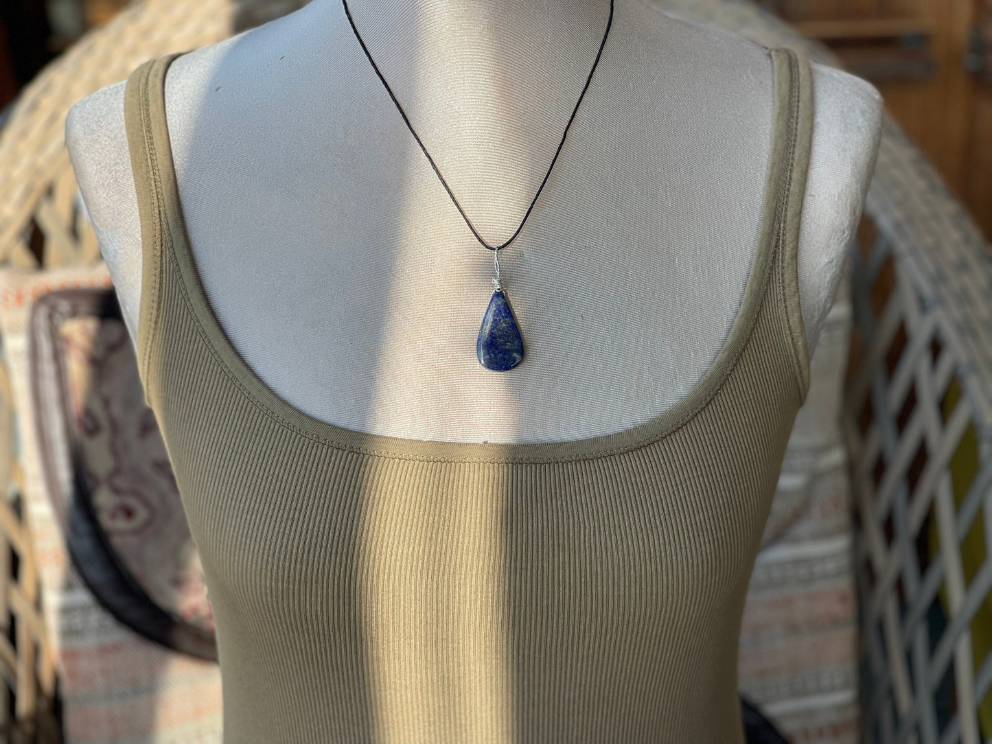 Lapis necklace, ethical jewellery. Unusual necklace, boho gift for her, boho jewellery, lapis jewellery, gift for him, lapis pendant