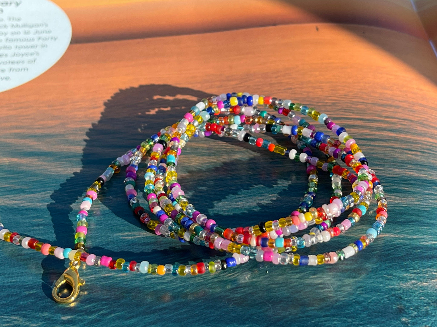 Recycled rainbow beads. Handmade bracelet, handmade anklet, boho necklace, eco friendly jewellery, ethical jewellery. Gift for her, PRIDE