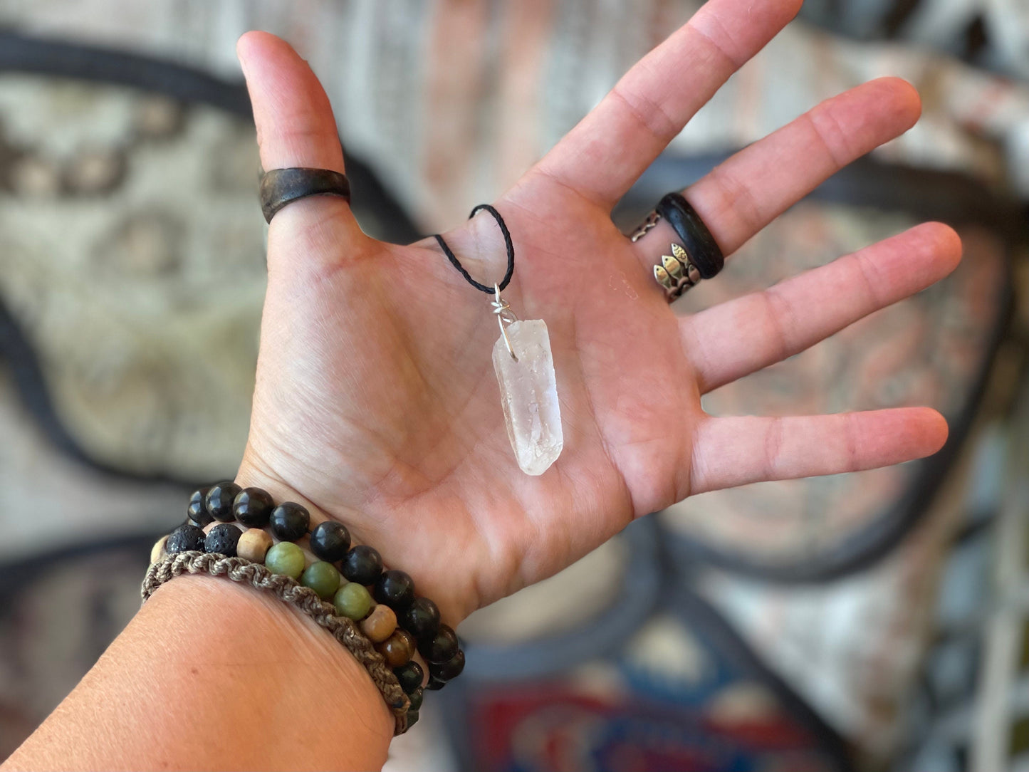 Quartz pendants, quartz necklace, raw quartz jewellery, gift for him, boho handmade necklace, romantic gift for her, ethical jewellery