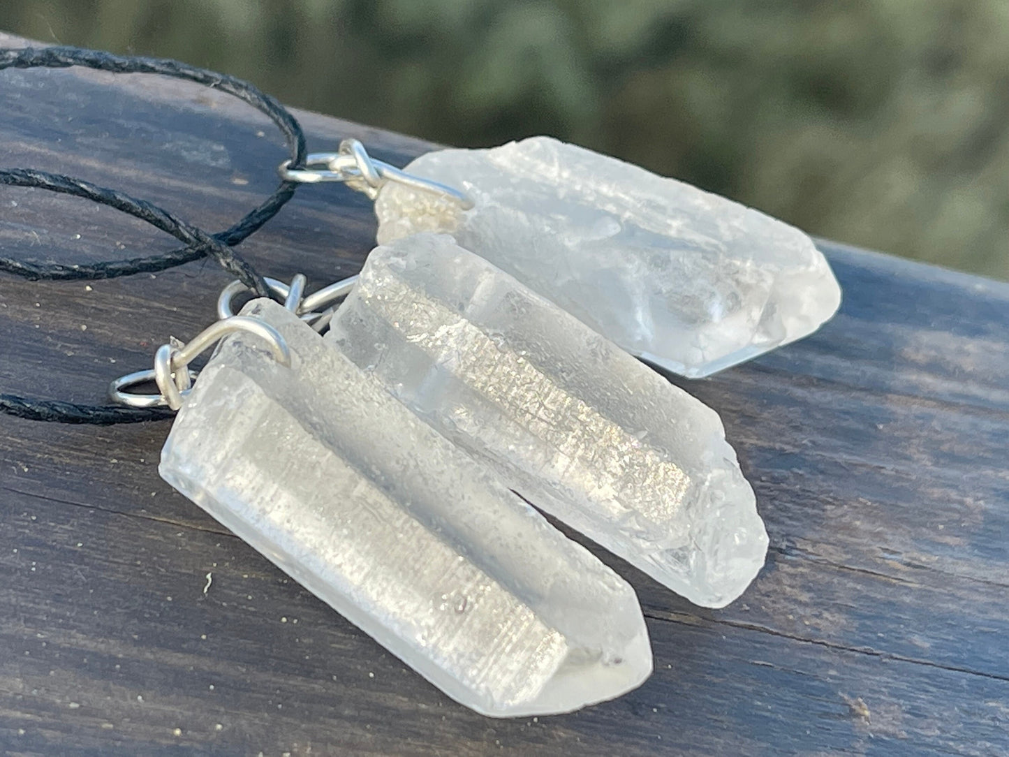 Quartz pendants, quartz necklace, raw quartz jewellery, gift for him, boho handmade necklace, romantic gift for her, ethical jewellery