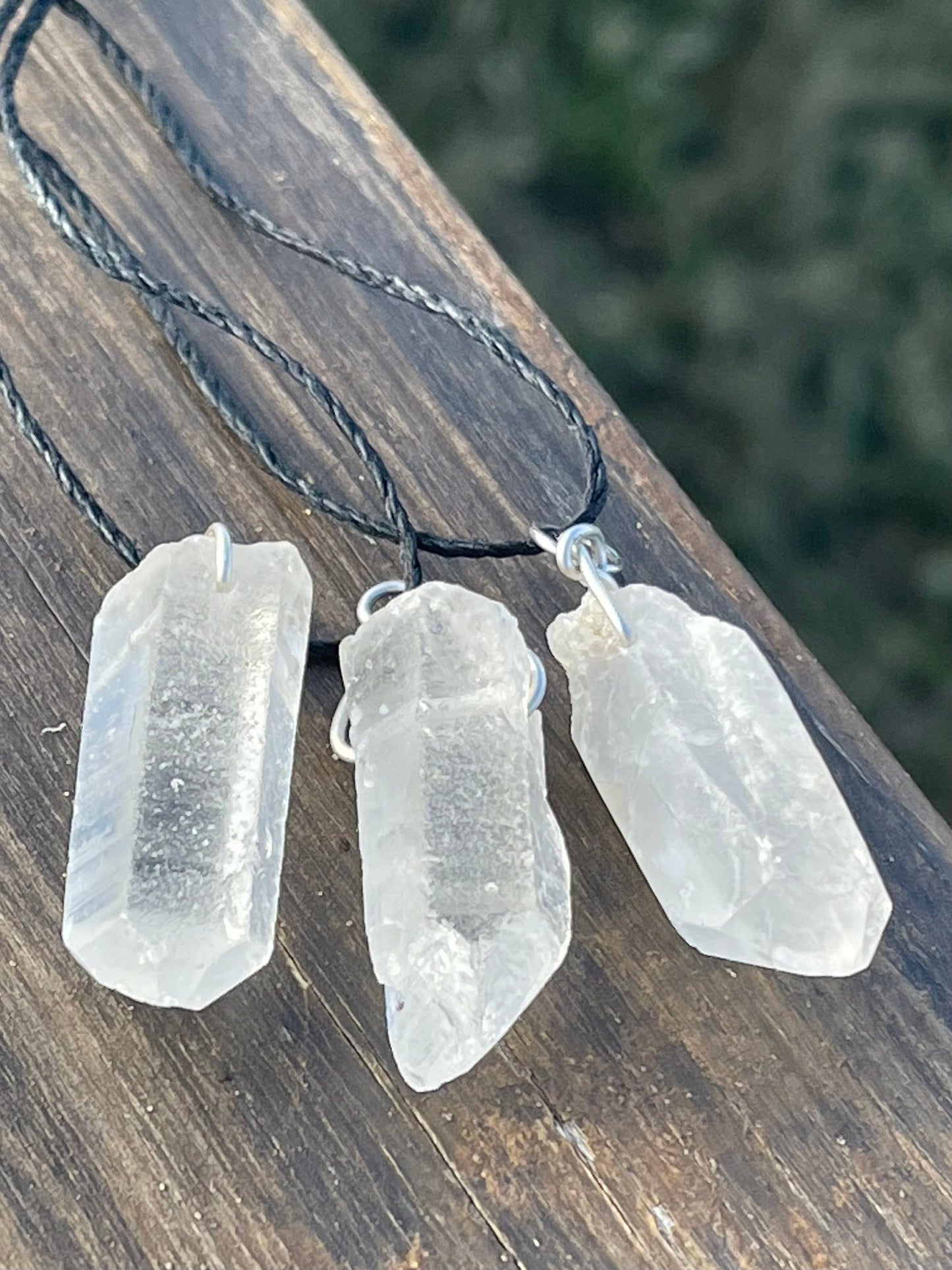 Quartz pendants, quartz necklace, raw quartz jewellery, gift for him, boho handmade necklace, romantic gift for her, ethical jewellery