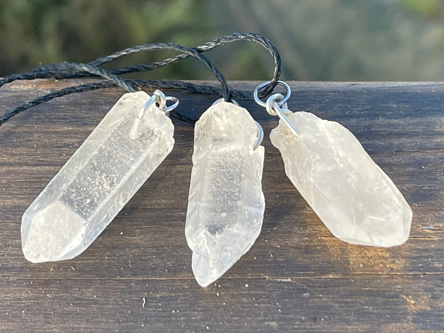 Quartz pendants, quartz necklace, raw quartz jewellery, gift for him, boho handmade necklace, romantic gift for her, ethical jewellery