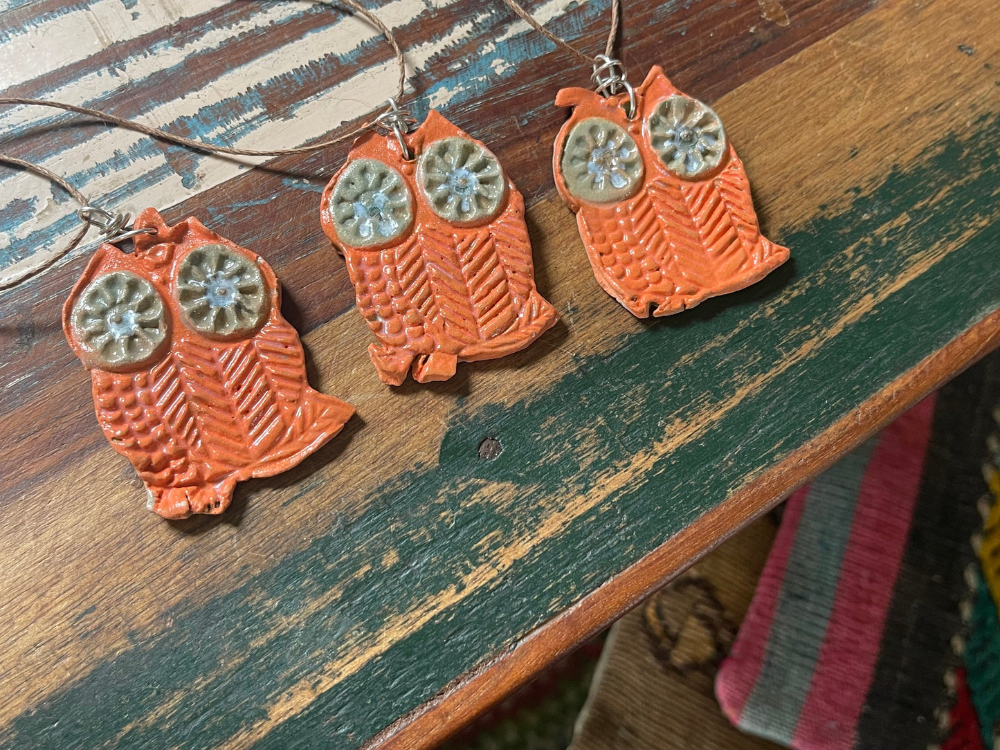 Handmade owl necklace. Sea glass necklace, orange necklace, unique necklace, owl necklaces, owl decoration, unique jewellery, owl gifts