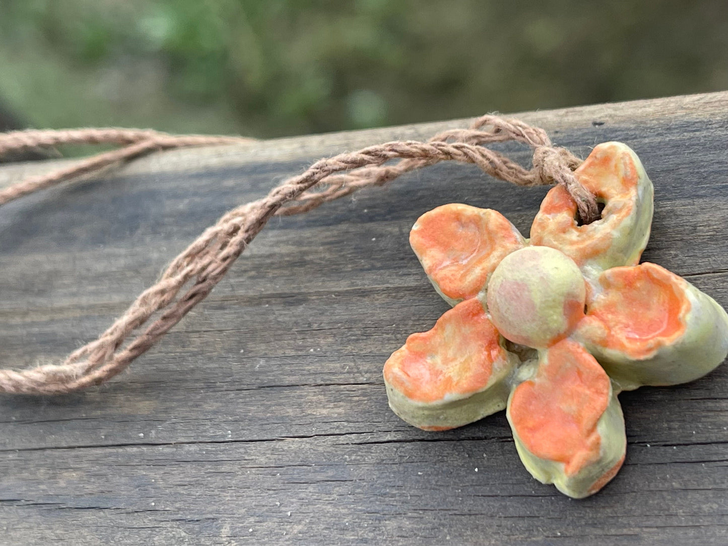 SALE. Handmade necklace made from Sussex clay. Ceramic necklace, orange necklace, pottery necklace, unique necklace, boho unique jewellery