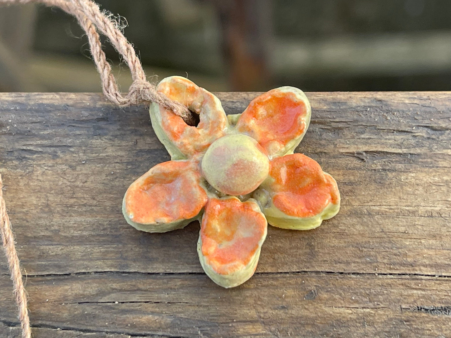 SALE. Handmade necklace made from Sussex clay. Ceramic necklace, orange necklace, pottery necklace, unique necklace, boho unique jewellery