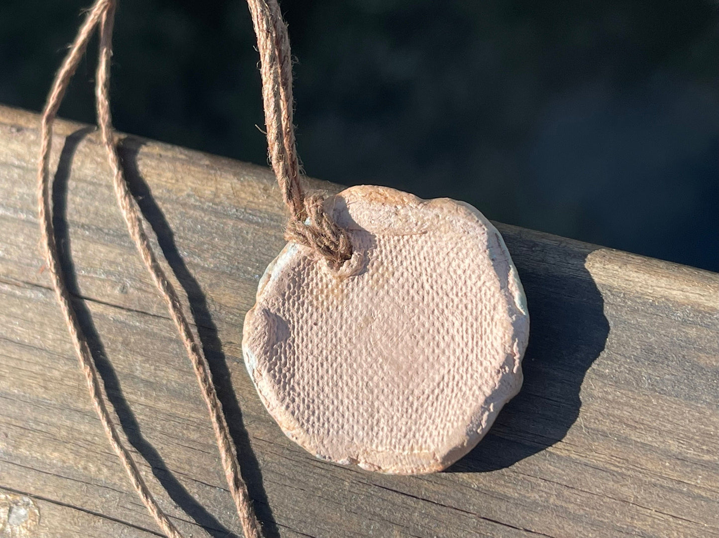 Handmade necklace made from Sussex clay. Ceramic necklace, peach necklace, pottery necklace, unique necklace, boho unique jewellery