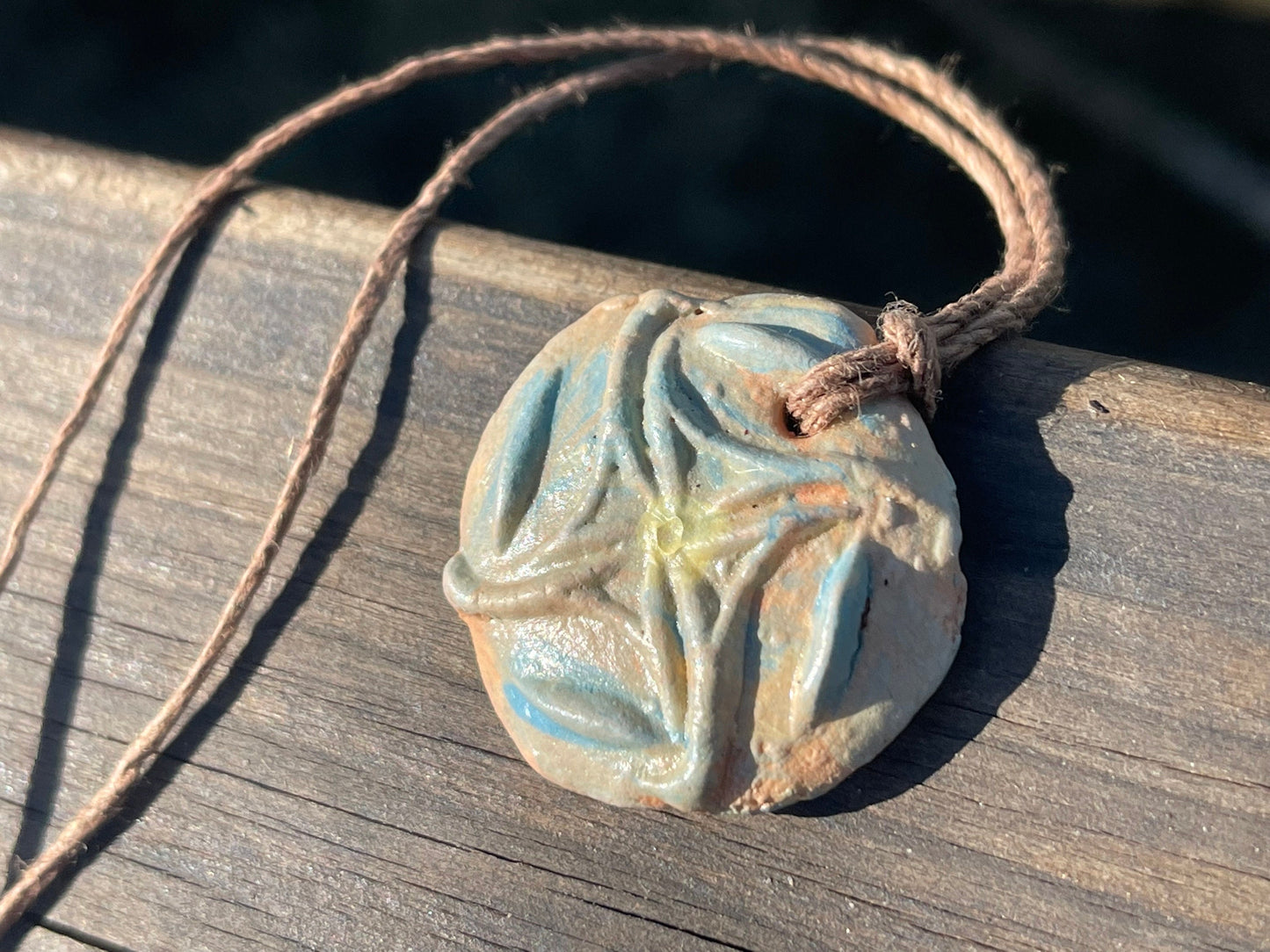 Handmade necklace made from Sussex clay. Ceramic necklace, peach necklace, pottery necklace, unique necklace, boho unique jewellery