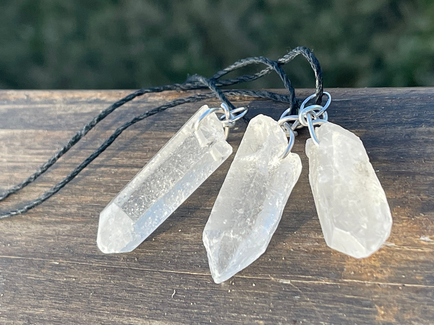 Quartz pendants, quartz necklace, raw quartz jewellery, gift for him, boho handmade necklace, romantic gift for her, ethical jewellery