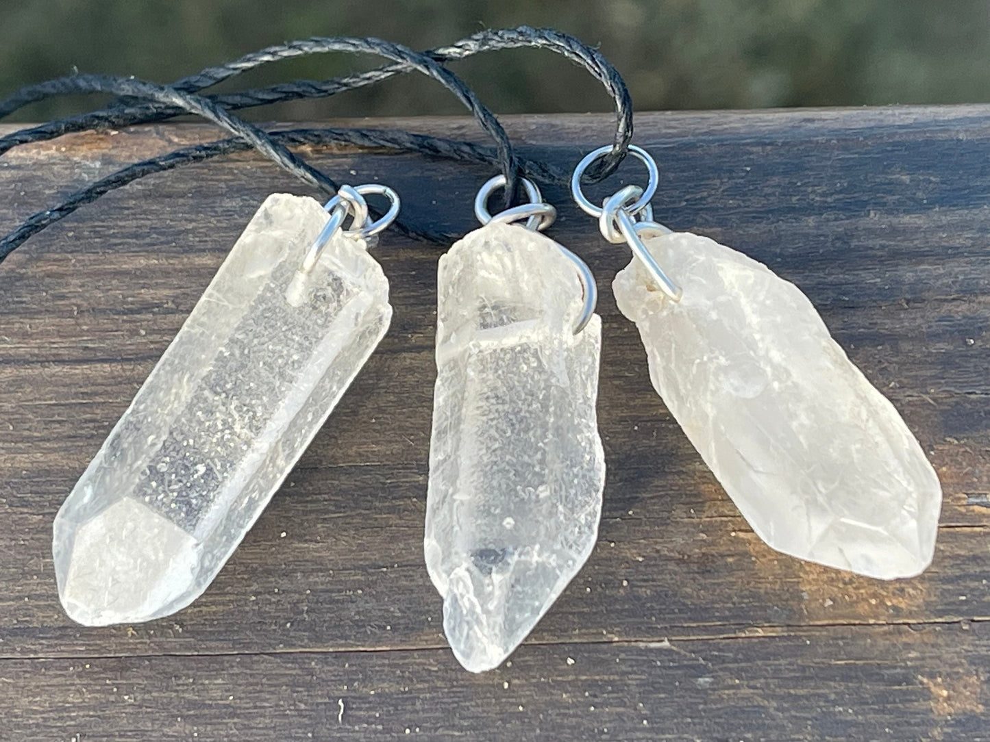 Quartz pendants, quartz necklace, raw quartz jewellery, gift for him, boho handmade necklace, romantic gift for her, ethical jewellery