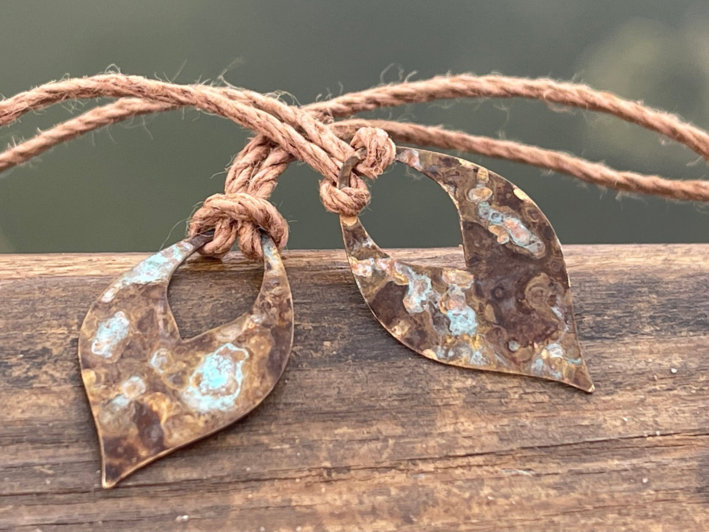 Handmade patina necklace. Rustic necklace, unusual necklace, unusual gift for her, gift for him, boho necklace, bohemian necklace, hippy