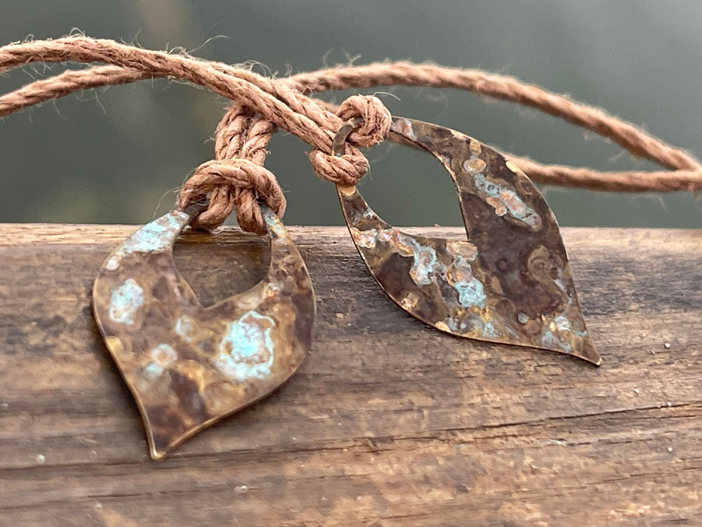 Handmade patina necklace. Rustic necklace, unusual necklace, unusual gift for her, gift for him, boho necklace, bohemian necklace, hippy