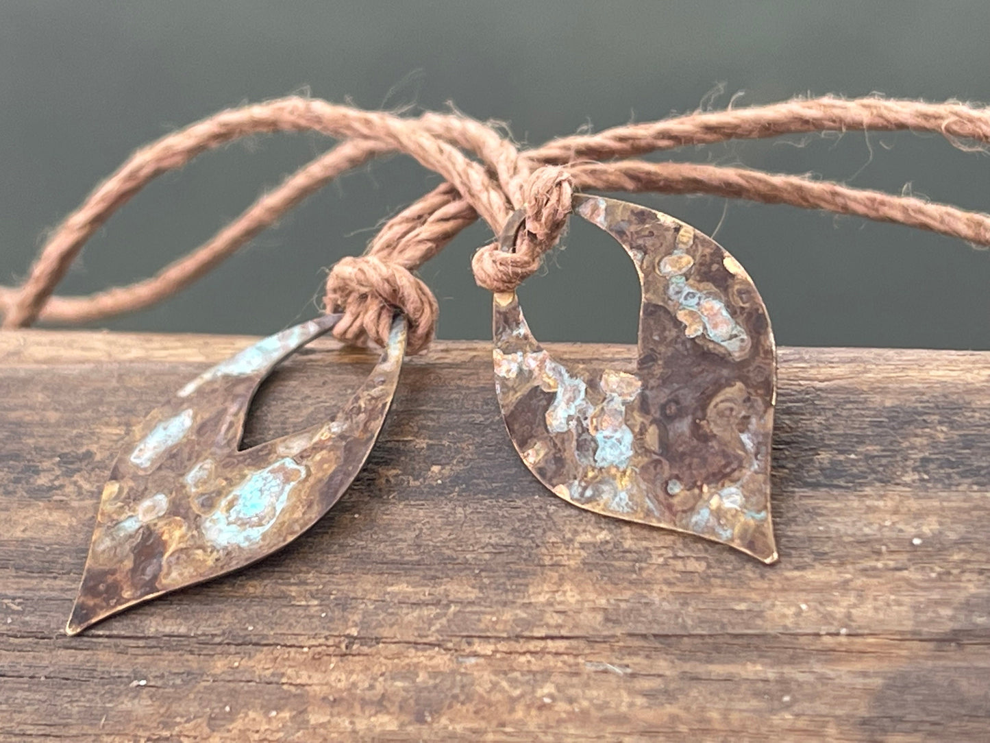 Handmade patina necklace. Rustic necklace, unusual necklace, unusual gift for her, gift for him, boho necklace, bohemian necklace, hippy