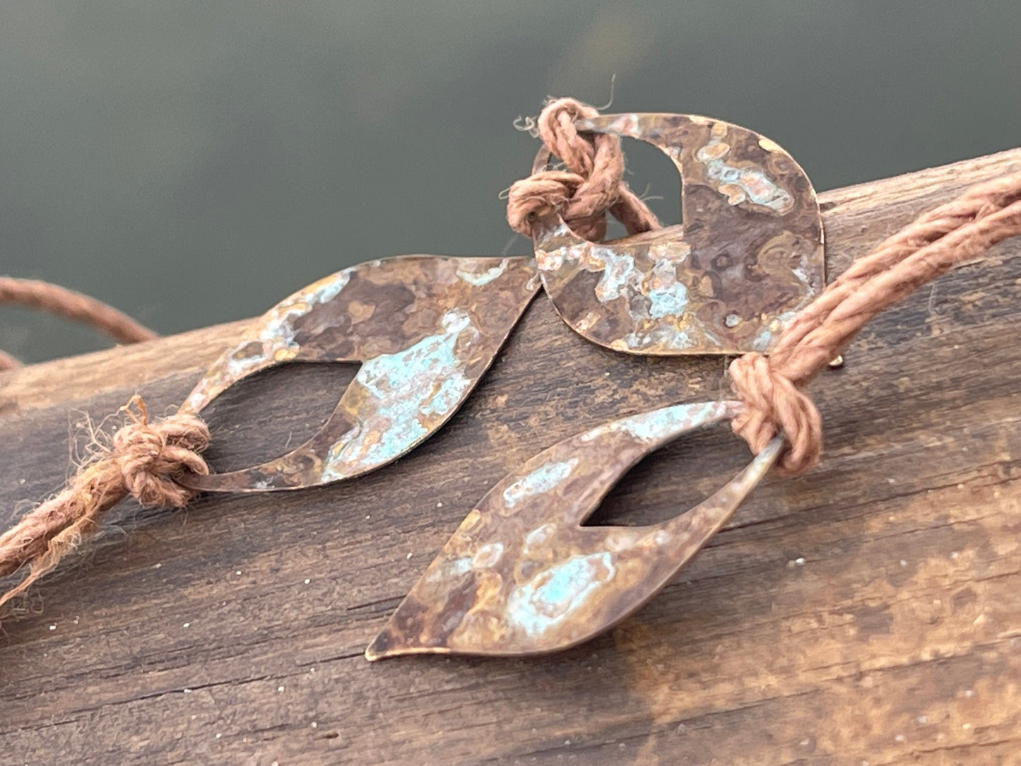 Handmade patina necklace. Rustic necklace, unusual necklace, unusual gift for her, gift for him, boho necklace, bohemian necklace, hippy