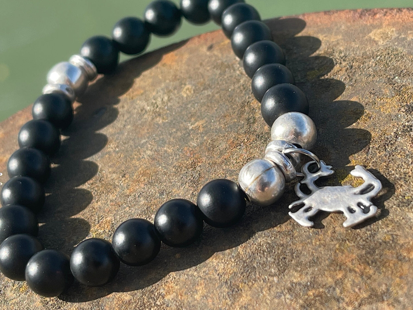 Gemstone bracelet, handmade gift for him, crab bracelet, black onyx braclet, gift for a man, mans bracelet, boho bracelet, gifts for men