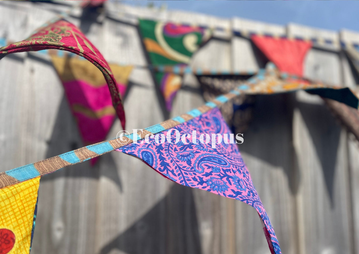 Sari bunting. Handmade stylish decorations for your home or garden.